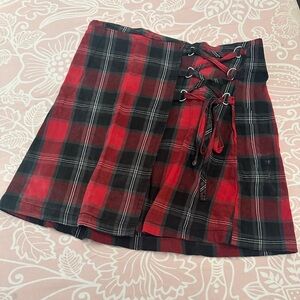 Wild Fable Red and Black Plaid Mini Skirt